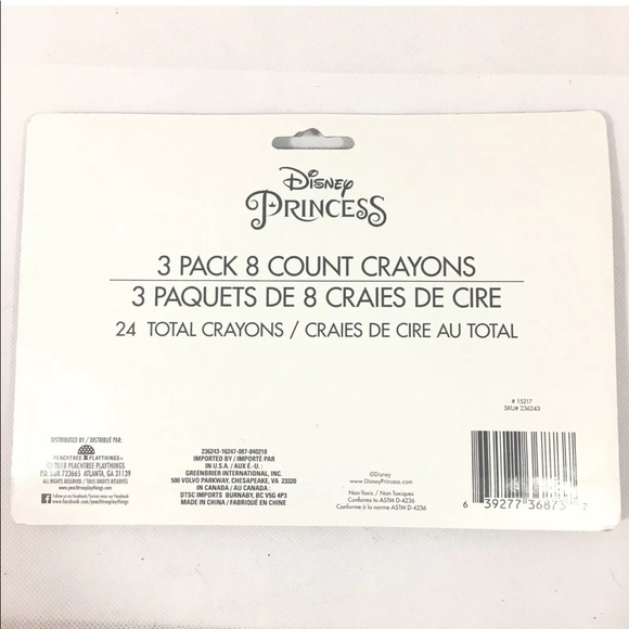 Disney Princess 3 pack 8 count 24 total crayons - Picture 2 of 2